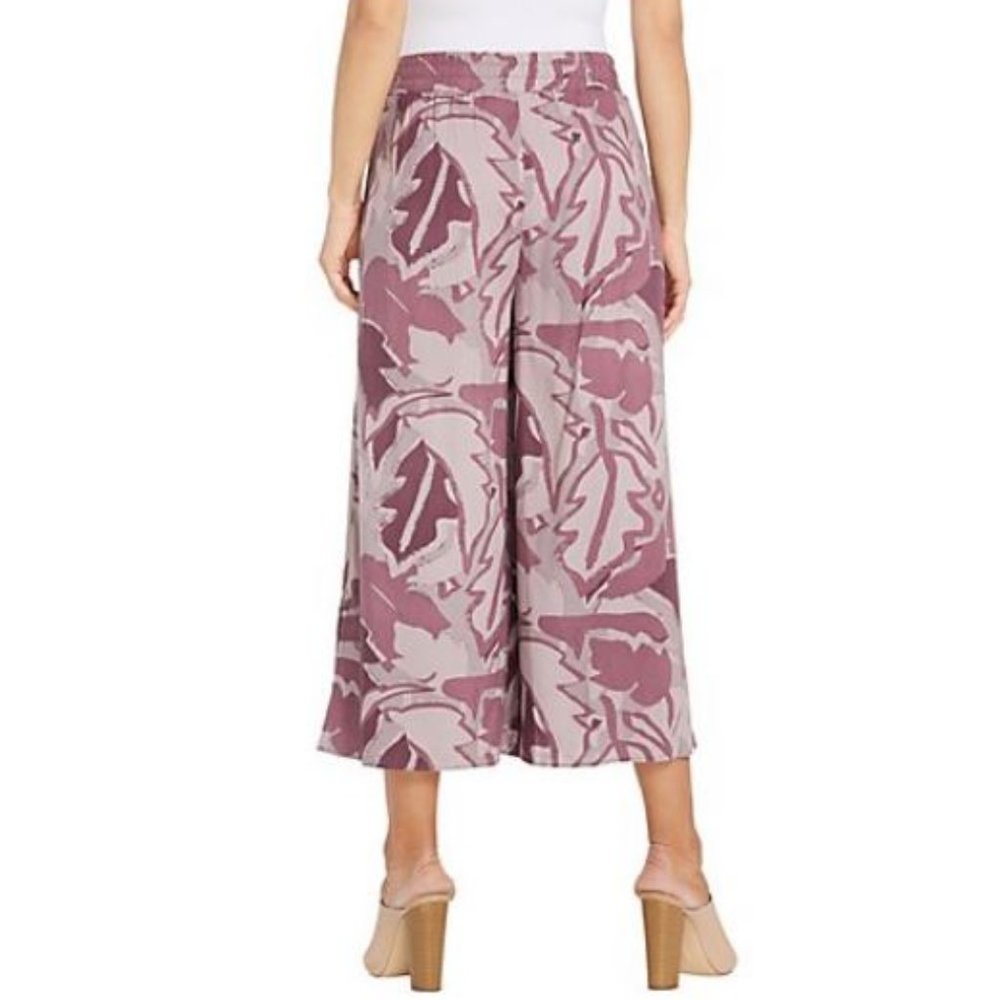 LOGO Printed Pull-On Wide Leg Pant w/ Side Slits - Picture 2 of 2